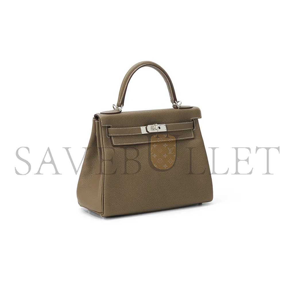 H**mes master kelly 25 elephant gray silver buckle (25*17*7cm)